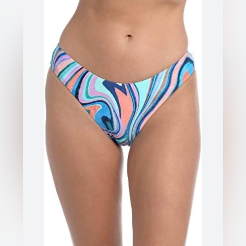 La Blanca Scoop Front Hipster Swimsuit Bottom in Multi/Crystal Cove